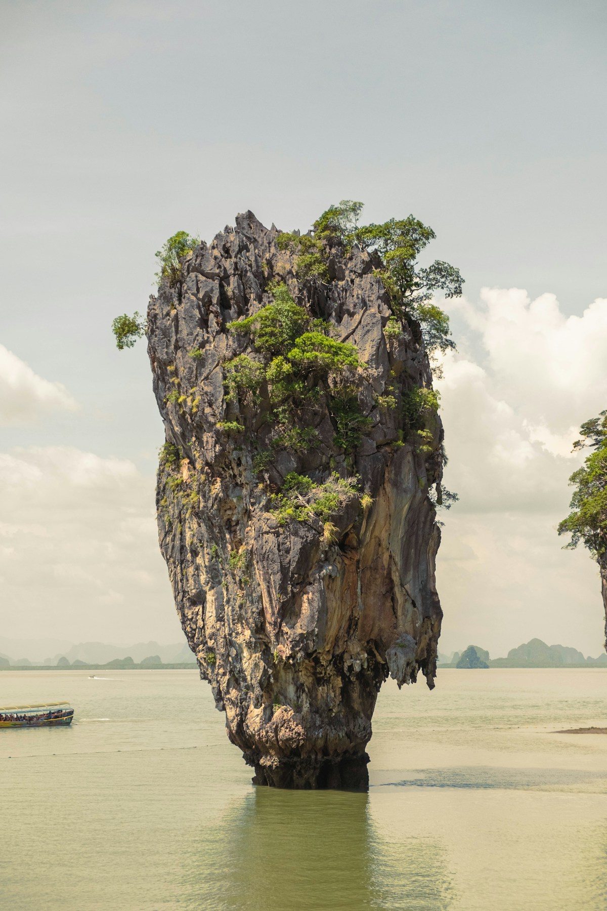 Khao Phing Kan (James Bond Island) limestone pinnacle rising from Phang Nga Bay, Thailand